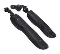 Mikikit 2 Piezas Guardabarros Delantero y Trasero, Plástico Negro | Protección contra Salpicaduras, Ajuste en Tija, para Senderos Embarrados y Trayectos bajo Lluvia