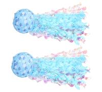Mikikit 2 Piezas Linternas de Papel Medusa Colgantes para Decoración de Cumpleaños Sirena Unidades Reutilizables Montaje Sencillo Decoración Temática Océano para Fiestas Infantiles y