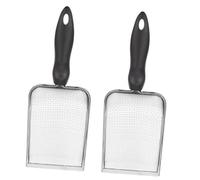 Mikikit 2 Piezas Pala de Malla Fina de Acero Inoxidable para Terrarios de Reptiles de Herramienta Ergonómica para Limpieza de Sustrato Tortugas Serpientes y Arañas