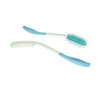 Mikikit 2 Piezas Peine De Mango Curvo y Peine De Plástico Cabello y Pacientes Mayores Práctico Fácil y Masaje De Cabelludo