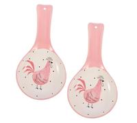 Mikikit 2 piezas Reposacucharas de Cerámica Soporte Práctico para Utensilios Diseño Elegante y Funcional para Cocinas para Mantener la Mesa Limpia y Organizada