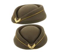 Mikikit 2 Piezas Sombrero Air Hostess de Acrílica Transpirable Boina Retro para Halloween y Cosplay Accesorio para Disfraces de y Presentaciones