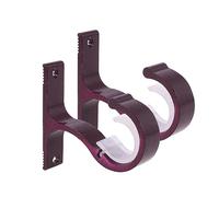 Mikikit 2 Piezas Soporte para Barras de Cortina de Aleación de Aluminio Robusto y Estable Montaje Sencillo con Placa Fija Oscuro Paquete