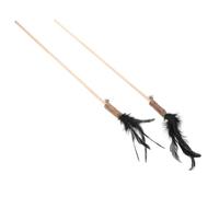 Mikikit 2 Piezas Varitas Interactivas para Gatos Juguetes con Plumas para Interior Cañas Ligeras para Estimular y Entretener Gatitos para y Vínculo con Mascotas