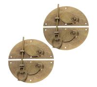 Mikikit 2 Unidades Pestillo Vintage Redondo Antiguo para Muebles Estilo Retro con Cierre Seguro y Diseño para Puertas y Gabinetes