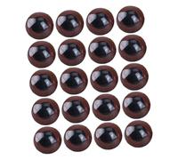 Mikikit 20 Ojos de Seguridad Marrones de Plástico para Peluches y Amigurumis Tamaño 28 MM Color Cacao con Borde Negro Ideales para Manualidades de Halloween y Crochet