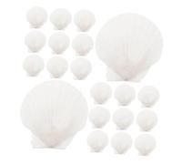 Mikikit 20 Piezas Conjunto de Decoración Hogar con Conchas Marinas de Color Claro para Manualidades y Decoración Marina Acabado Suave y Apto para Horno
