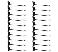Mikikit 20 Piezas Gancho para Colgar de Hierro Negro Grosor de Varilla de 4mm, Instalación Rápida y Carga Estable para Exhibición en Tienda Minorista o Ferretería