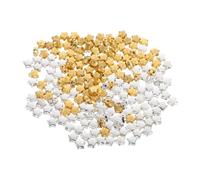 Mikikit 200 Piezas Star Shaped Large Hole Spacer Beads For Crafts Bright DIY Jewelry Making Bracelets Necklaces Earrings Accessories