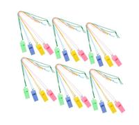 Mikikit 24 piezas Collares Silbato de Fútbol para Silbatos de Plástico Coloridos y Ruidosos para Fiestas y Entrenamientos la Participación y Diversión Actividades al Aire