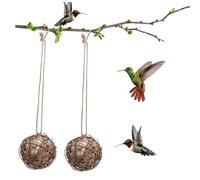 Mikikit 2piezas Bolitas De Rattan para Pájaros Juguetes Decorativos para Jaula De Balones De Mimbre para y Periquitos Juguetes para