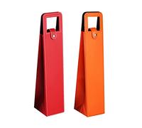 Mikikit 2piezas Bolsa De Vino De Cuero Portátil para Estuche para Botellas De Vino Tinto con Asa Color Rojo y Naranja para Fiestas y Celebraciones