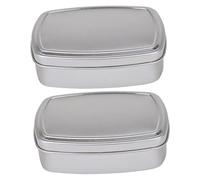 Mikikit 2piezas Caja de Aluminio para Jabón Jabonera Multifunción Estuche de Viaje para Guardar Auriculares Prácticos Envases de Aluminio para Artículos de Maquillaje y Hogar