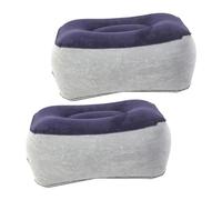 Mikikit 2piezas Cojines Inflables De Viaje Reposapiés Suaves Textura Aterciopelada Soporte Portátil para Piernas para Coche Oficina o Avión