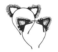 Mikikit 2piezas Diadema de Encaje Cabello Exquisita Diadema de Encaje Accesorio Llamativo para Fiesta para Cosplay y Fotos