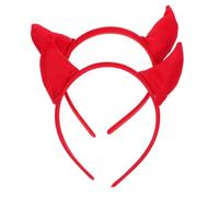 Mikikit 2piezas Diademas De Para Halloween Cuernos De Demonio Rojos Para Cosplay y Fiestas Accesorios Divertidos Para Mujeres y Niñas
