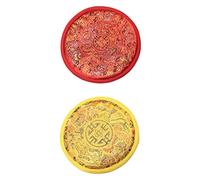 Mikikit 2piezas Tapete Para Cuencos Cantores De Hecho Mano Cojín Para Cuenco Tibetano Accesorio Para Instrumentos Rituales Budistas Adecuado Para y Prácticas Espirituales