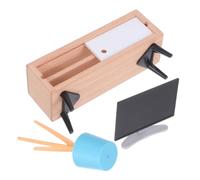 Mikikit 3 Piezas Accesorios para casa de muñecas Pretender lámpara decoración Piso Modelo viviendo Muebles en Miniatura para Jugar Muebles de casa de muñecas para Contar Historias Madera