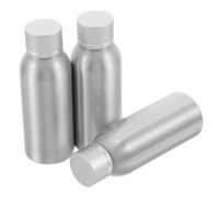 Mikikit 3 Piezas Botellas de Aluminio para Viaje con Tapa de Rosca Hermética para Cosméticos Rellenable para Aceites Esenciales Perfumes Cuidado Facial Portátil