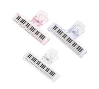 Mikikit 3 Piezas Clips de Acrílicos Transparentes para Partituras de Sujetapáginas Ligeros para Piano y Violín Diseño Artístico para Estudiantes y Profesionales