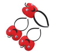 Mikikit 3 Piezas Diadema Manzana Fiesta Accesorios Divertidos para Niñas y Mujeres Banda de Pelo y Ligera para Carnaval Disfraz y Fotos Complemento Festivo para Adolescentes y