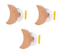 Mikikit 3 piezas Gancho Adhesivo de Madera Colgador de Pared Práctico para Abrigos y Accesorios Diseño Elegante y Multiusos para Hogar y Oficina