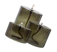 Mikikit 3 Piezas Lámparas de Aceite Vintage de Vidrio Transparente Recipientes Recargables para Decoración Interior y Eventos Portavelas de Vidrio Elegante para Ambiente Acogedor y Bodas