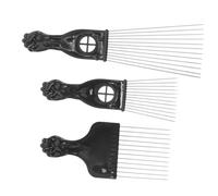 Mikikit 3 piezas Peine Afro de Metal para Rizado Herramienta Portátil para Estilizar Cabello Afro y Barbas Diseño Ligero y Seguro para Salón y Casa