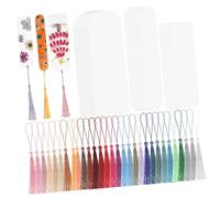 Mikikit 30 Marcapáginas de Acrílico para Manualidades con Borlas Coloridas para y Personalizar Casa Escuela u Oficina