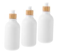 Mikikit 3piezas Botella De Limpieza Reutilizable De Bomba Dispensador De Jabón Para Baño Color Blanco Mate Para Champú y Acondicionador