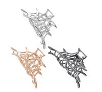 Mikikit 3piezas Clip De Tiburón De Halloween Pinzas Metálicas Gruesas Pinzas De Telaraña Cabello Accesorios Para Peinado Espeluznantes Para Fiesta De Halloween