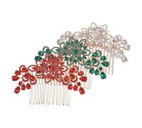 Mikikit 3piezas Horquilla de Diamante Cabello de Novia Imitación de Gemas de Flores para Mujeres Tocado Decorativo para Fiesta Nupcial de Boda