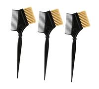 Mikikit 3Piezas Pinceles de Teñido para Cabello con Cerdas Flexibles Aplicador Ergonómico para Peluquería para Coloración y Acondicionador Casa o Salón