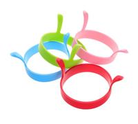 Mikikit 4 Anillos de Silicona Redondos para Freír Huevos con Alta Durabilidad y Antiadherente, Utensilios de Cocina Ideales para Omelettes y Preparación de Huevos