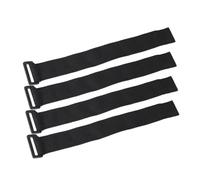 Mikikit 4 Correas Adhesivas Ideales para Organizar y Fijar Objetos Gancho y Bucle de Nailon Negras para Uso Diario como Cañas de Pescar y Tiendas