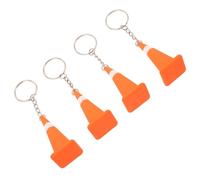 Mikikit 4 Llaveros De Cono De Tráfico Simulado Llavero De Cono De Tráfico En Miniatura Decoración De Cumpleaños Para Bolso