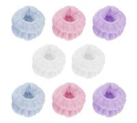 Mikikit 4 pares Muñequeras Spa para Casa Pulseras Cómodas de Microfibra Absorbente para Lavado de Cara Maquillaje y Yoga Ligera y Elástica para Mujer
