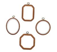 Mikikit 4 piezas Bastidores de Plástico para Bordar Marcos Auxiliares para Punto Cruz Diseño Ovalado y Octogonal Resistentes y Antideslizantes para Manualidades DIY