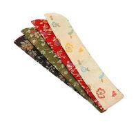 Mikikit 4 piezas Bolsa para Abanicos Plegables Japonés Protector Portátil para Abanico de Mano de Fundas de Doble Colores Surtidos Rojo Negro Verde Oscuro para y Almacenamiento Práctico
