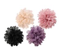 Mikikit 4 Piezas Broche de Flores de Tela para Mujer, Accesorio Versátil y Alfiler Hipoalergénico, Diseño Vintage Elegante Forma para Vestidos y Eventos