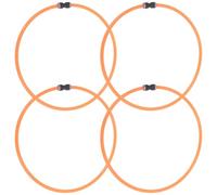 Mikikit 4 Piezas Collar para Cabra y Oveja, Collar de Ganado de Pu Naranja, , sin Cascabel, Diseño Transpirable, Anti-pérdida para Animales de Granja