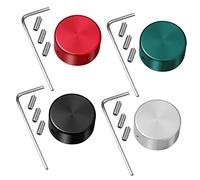 Mikikit 4 piezas Cubiertas de Botones para Pedales de Guitarra Eléctrica de Plateada Roja Azul con Tornillos y Llaves Accesorios para de Guitarra