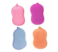 Mikikit 4 Piezas Esponjas de Baño Exfoliantes para Shower Esponja de Baño de Doble Cara para Cuerpo