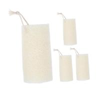 Mikikit 4 piezas Esponjas Naturales de Lufa para Baño Esponja Corporal Exfoliante y Diseño Alargado para Espalda Mejora Absorción de Lociones para Ducha y Viaje