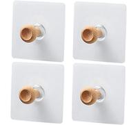 Mikikit 4 piezas Gancho Adhesivo de Pared de Madera Colgador sin Taladro para Toallas Ropa Sombreros y Llaves para Baño Cocina y Dormitorio Diseño sin Daños Superficies