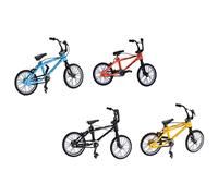 Mikikit 4 Piezas Juguete Bicicleta de Dedos de Aleación de Aluminio y Plástico Desmontable y Reconfigurable Colores Amarillo Azul Negro y Naranja para Entrenamiento de Coordinación y