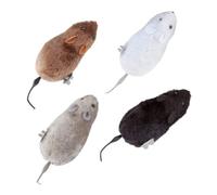 Mikikit 4 Piezas Juguetes Ratoncito de Peluche con Mecanismo de Cuerda Juguetes Divertidos para Gatos y Diseño Adorable Batería Color Aleatorio Color Aleatorio