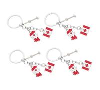 Mikikit 4 piezas Llaveros Canada con Diseño Arce Accesorios Unisex para Llaves y Mochilas Decorativos Resistentes para Día de Canadá Colores Surtidos