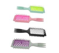 Mikikit 4 Piezas Peines para Cabello Rizado Antiestáticos con Rejilla Hueca Peine Masajeador Ligero y Ergonómico para Peinar y Desenredar Cabello Seco o Mojado Herramienta Portátil para