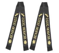 Mikikit 4 Piezas Sash de Graduación Senior Tela y Letras Doradas Accesorio y Resistente para Fiestas y Fotos de Graduación desde Jardín de Infancia hasta Universidad